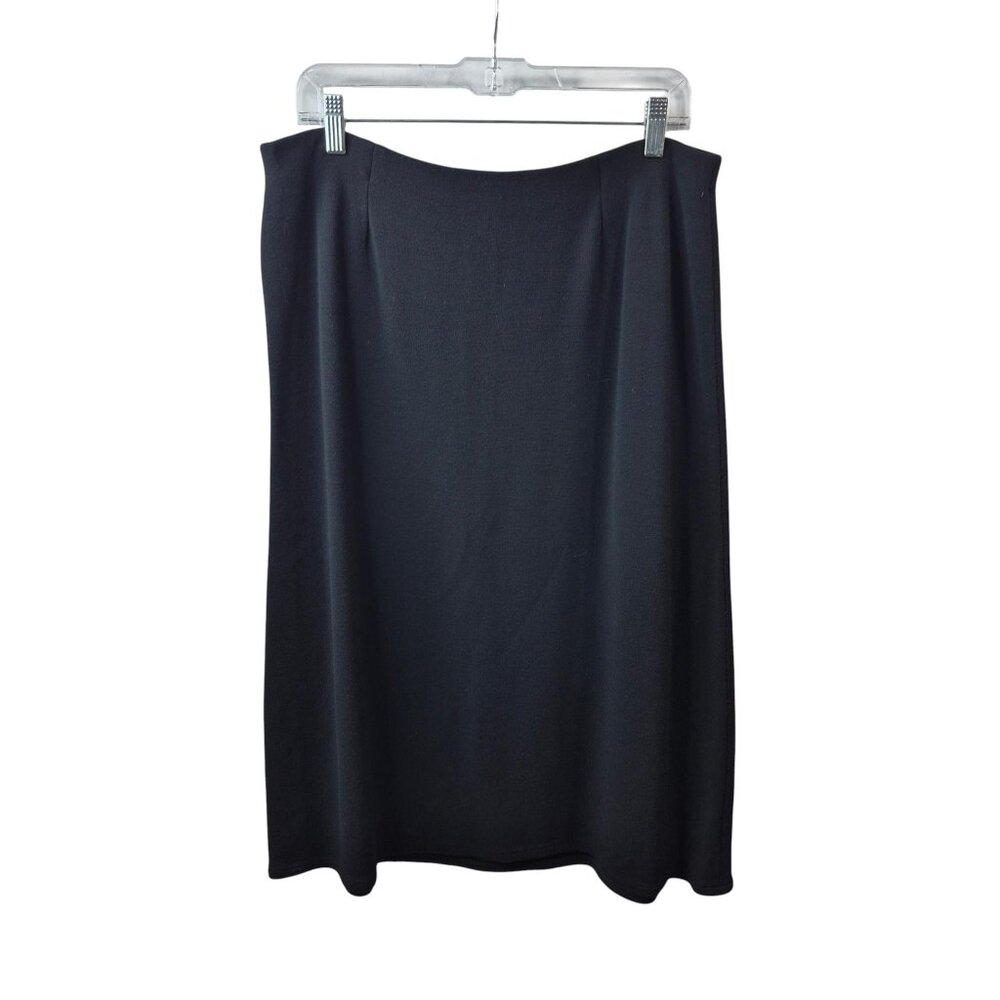 Eileen Fisher Skirt Womens Wool Blend Pull On Midi Large Minimalist Quiet Luxury